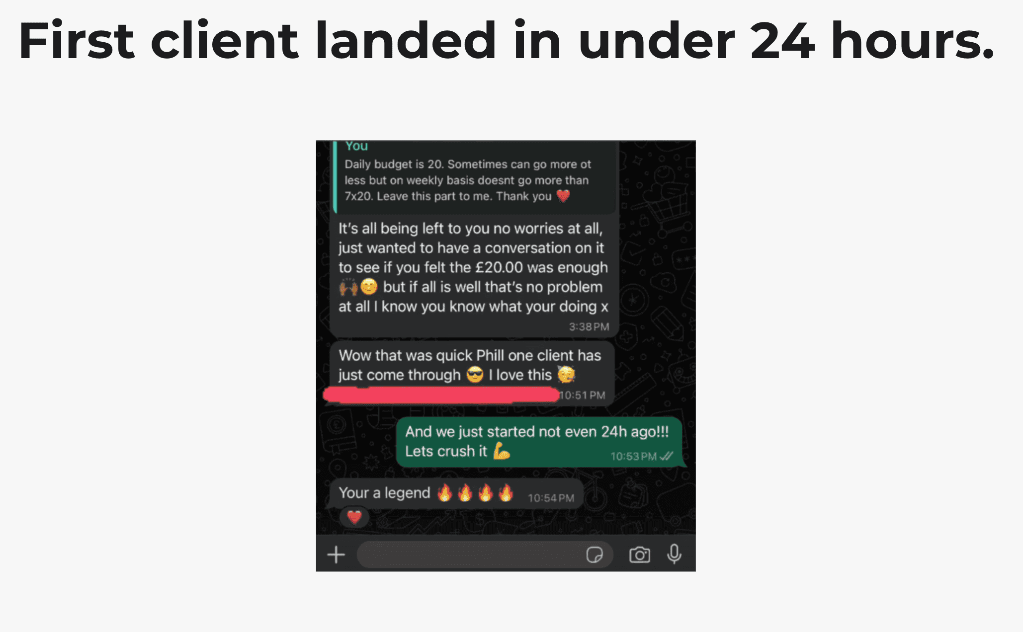 First clients within 24hrs